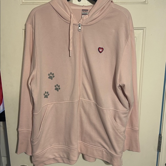 Bobs from sketchers Pink Zip-Up Hoodie with Heart Patch - Picture 1 of 1